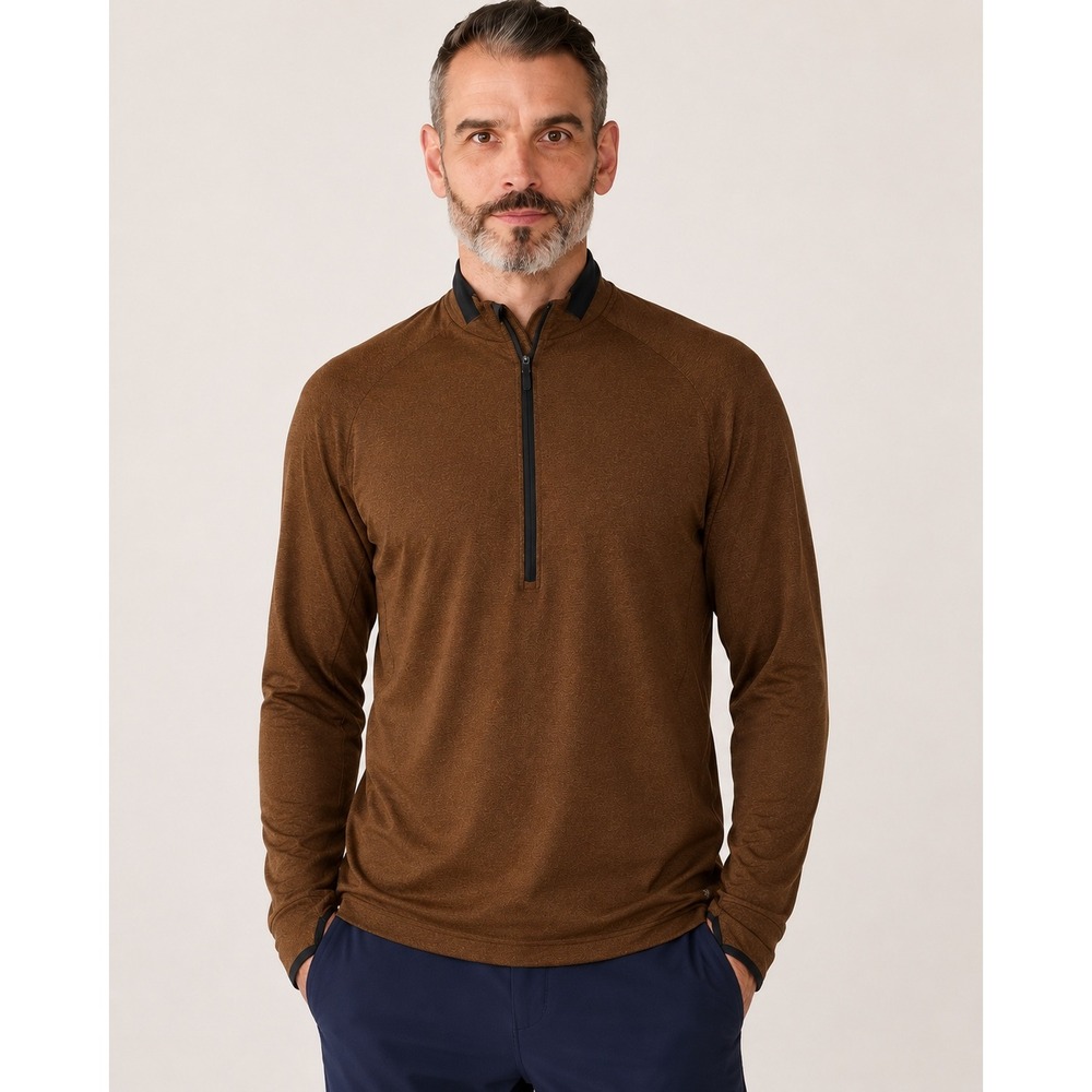 REI Co-Op Active Pursuits Quarter Zip Pullover Brown Outdoor Hiking Mens Large